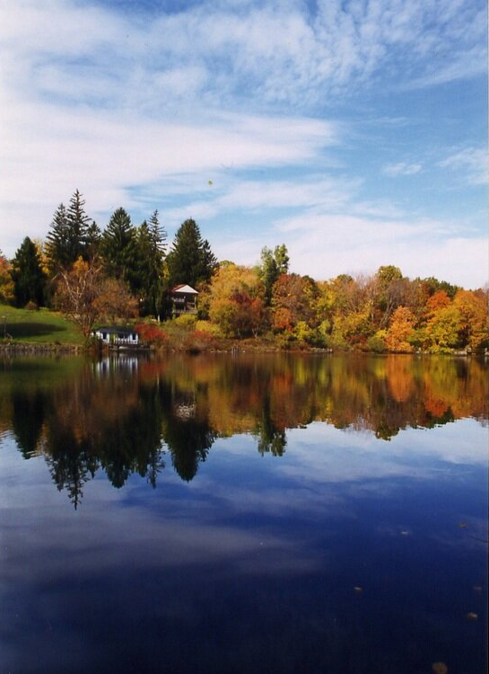 image of lake in fall