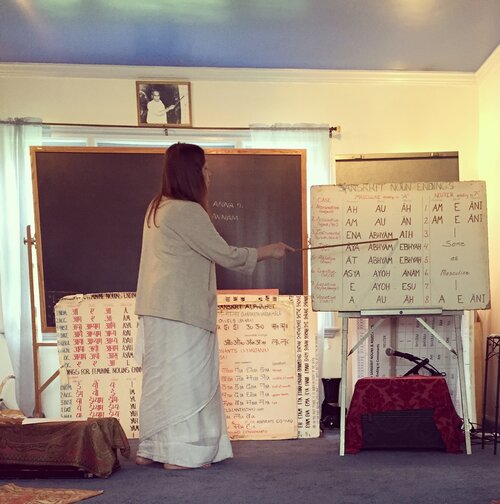 sanskrit class with Bharati Devi